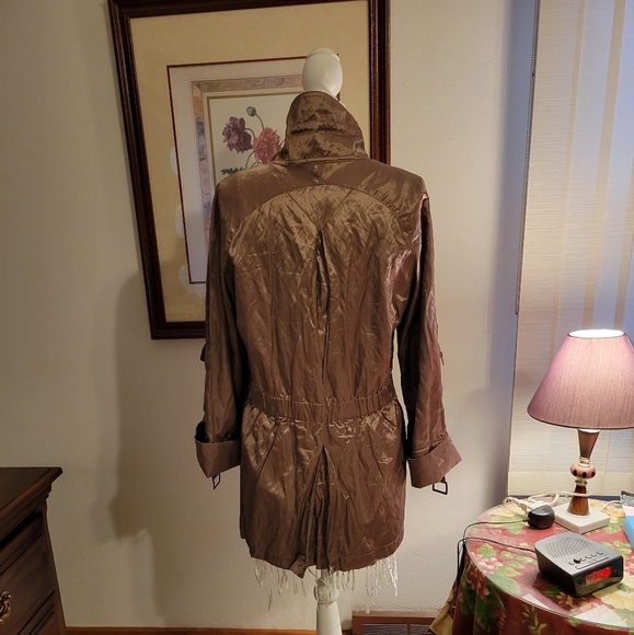 Just B Taupe Satin Utility Jacket - Picture 2 of 8